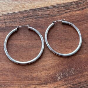 Large Sterling Silver Hoop Earrings
